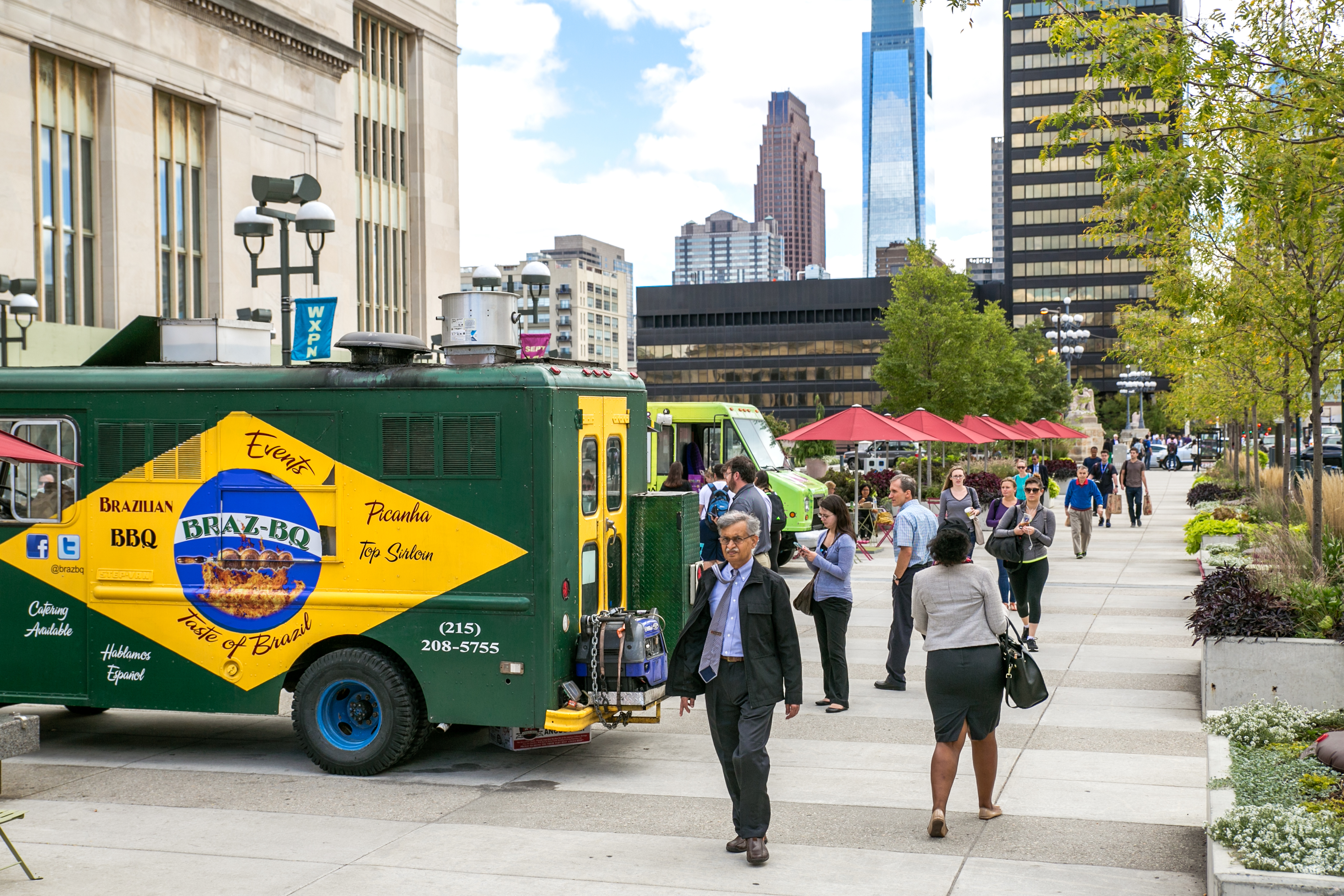 Additional seating and food trucks draw steady daily visitors