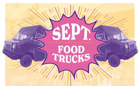 A graphic depicting food trucks at The Porch