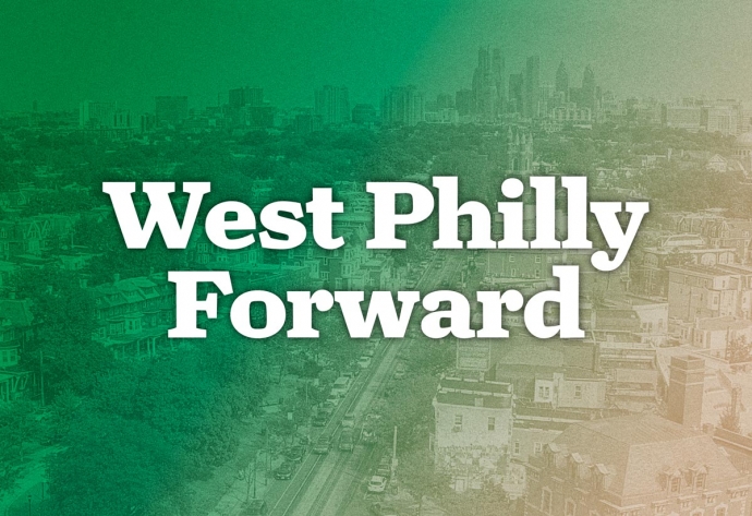 A graphic depicting the logo for the West Philly Forward fundraising campaign