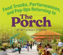A graphic showing The Porch at 30th Street Station 