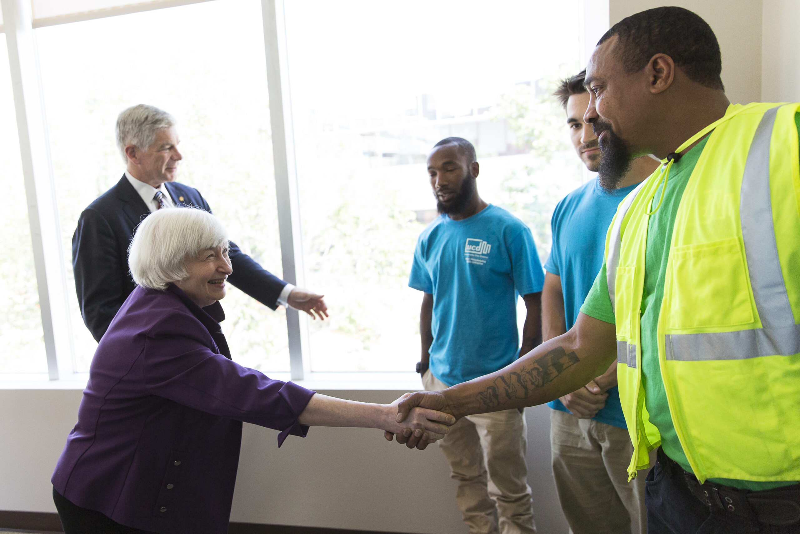 Janet Yellen meeting with Skills Initiative graduates