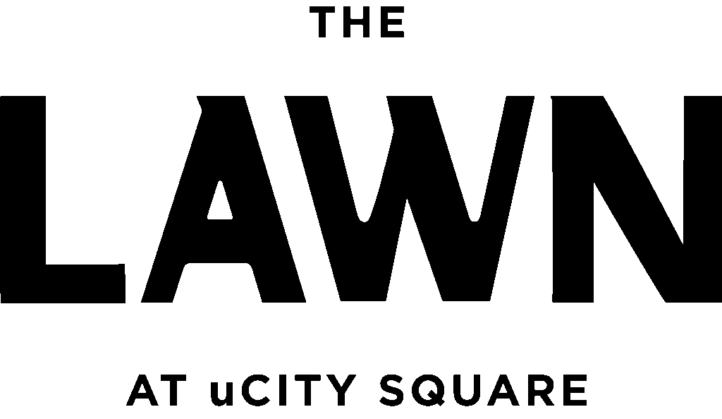 A logo for the Lawn at uCity Square