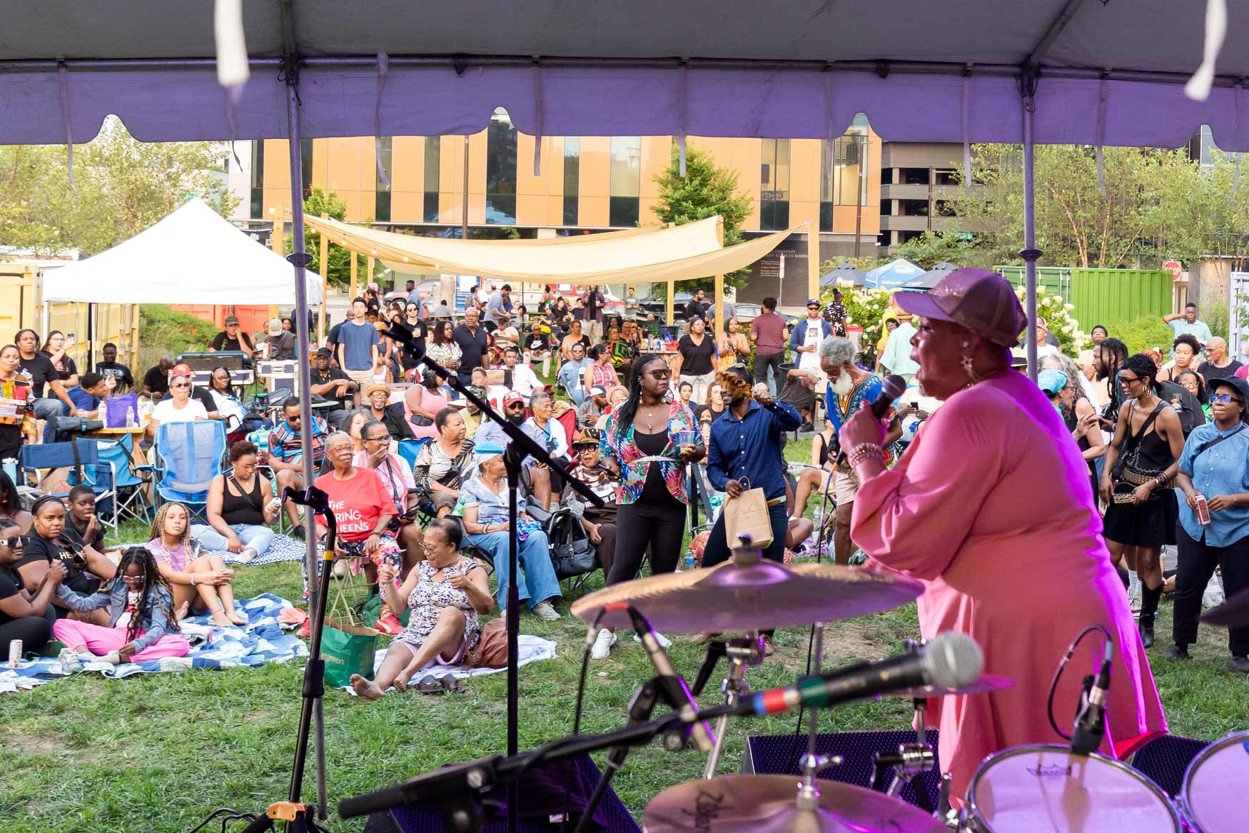 Lady Alma sings for a crowd at University City Summer Series
