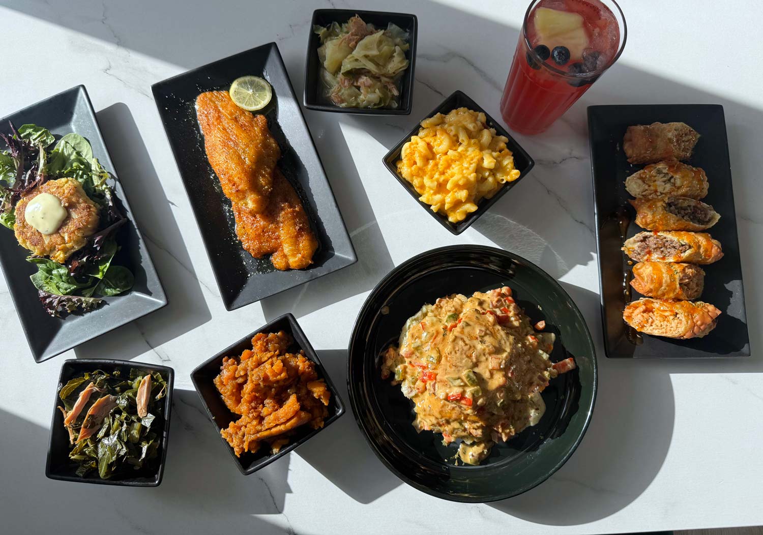 A spread of food from 721 By DSC