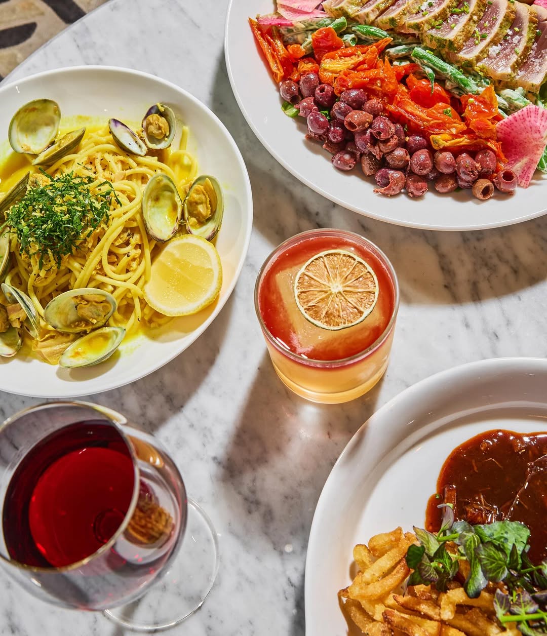 A spread of food from Louie Louie