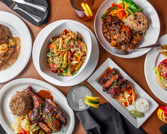 Plates of food from 48th St Grille