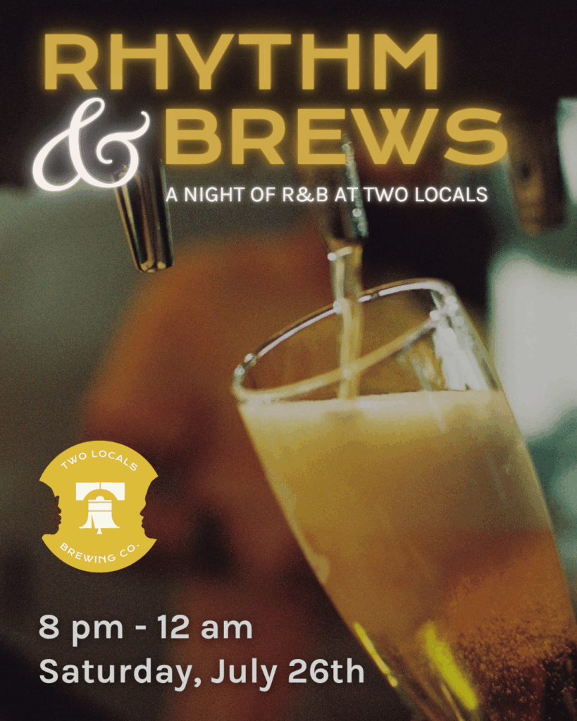 Current image: Promotional graphic for Rhythm and Brews