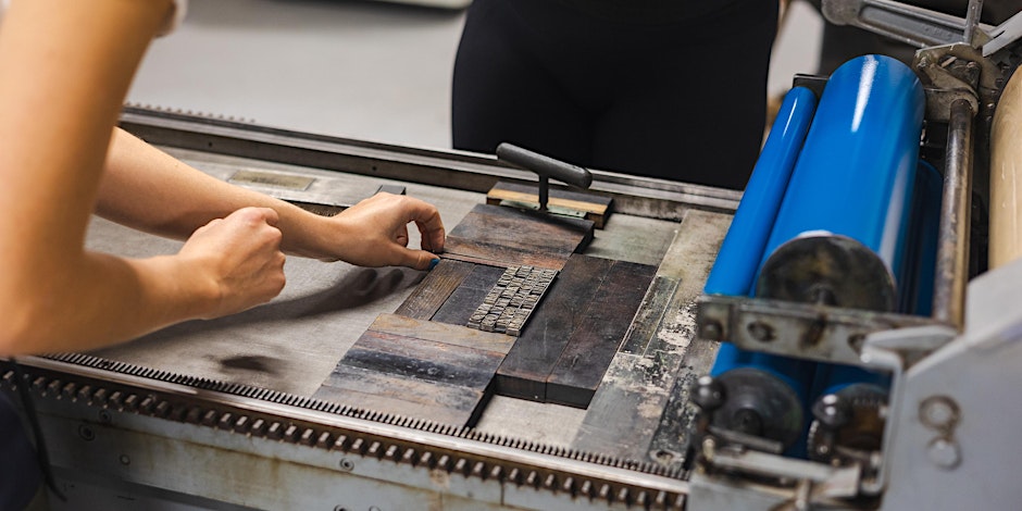 Person using a letterpress