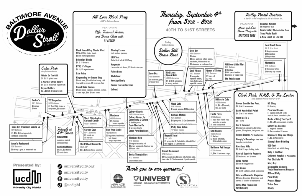 September 2025 Dollar Stroll Map
