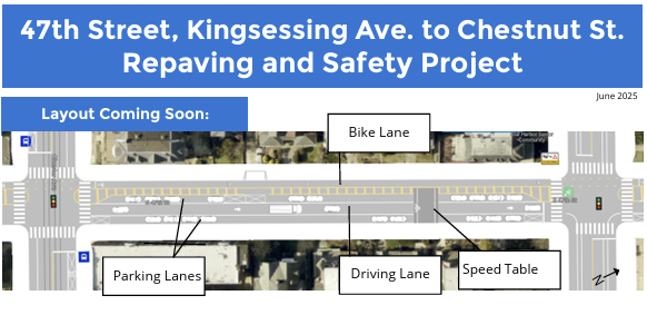 A screenshot depicting changes to South 47th Street