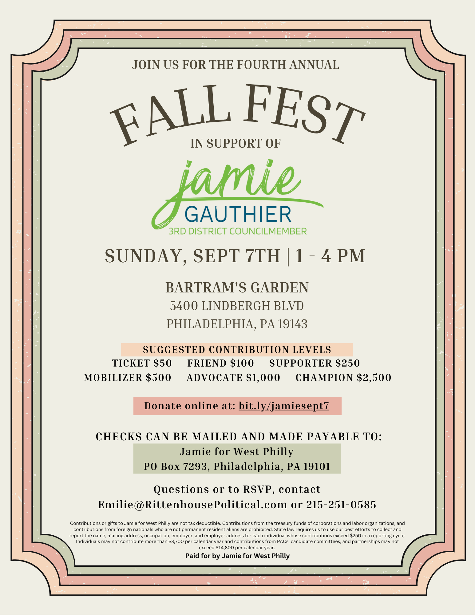 Flyer invitation to Fall Fest by the Office of Jamie Gauthier