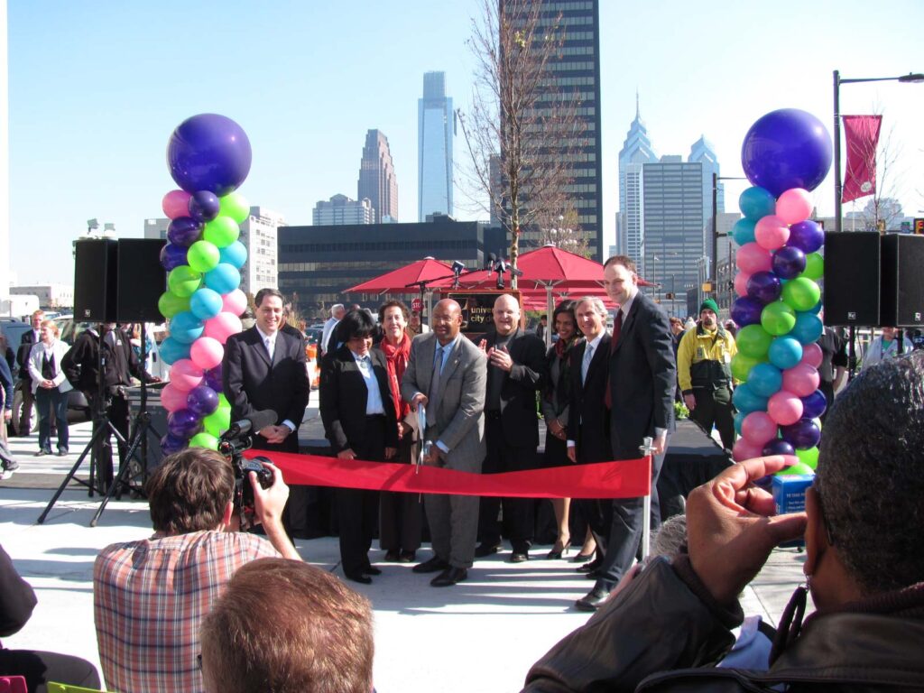 The ribbon cutting ceremony for The Porch at 30th Street Station