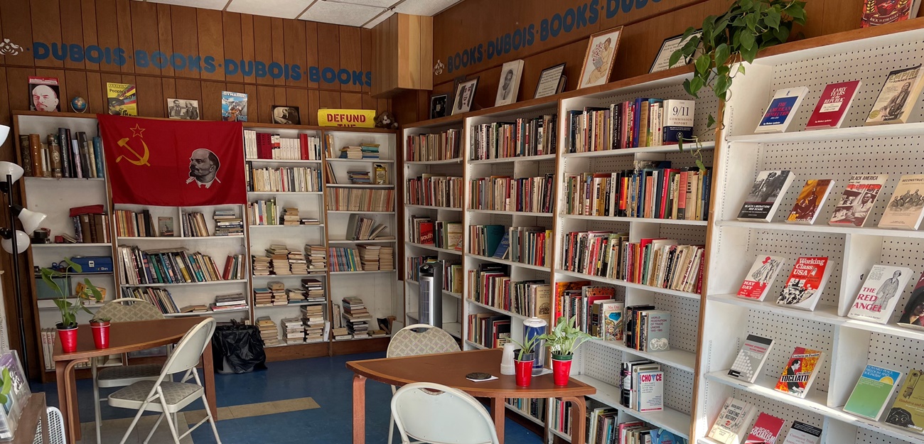 Interior of Du Bois-Robeson People's Center, a marxist bookstore