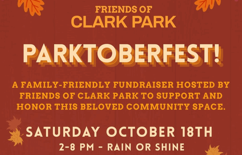 Promotional graphic for parktober in Clark Park