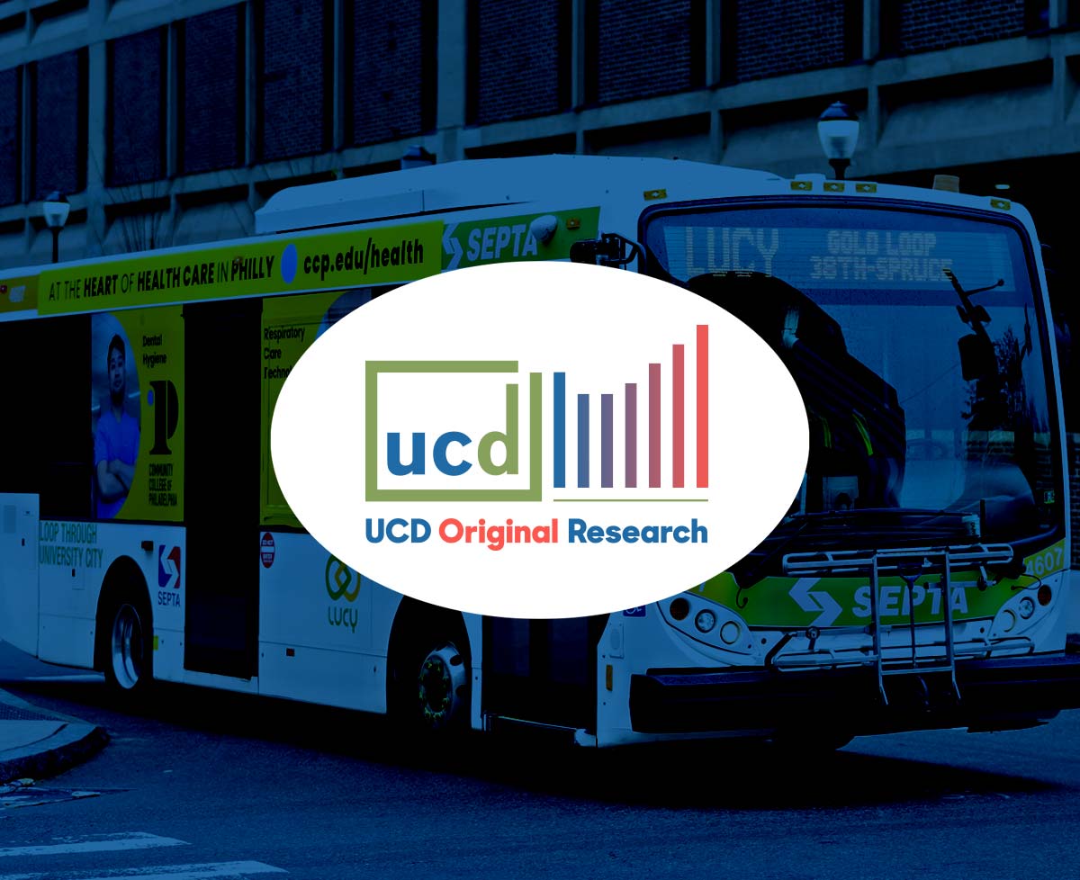 Photo of SEPTA LUCY bus driving in West Philadelphia.