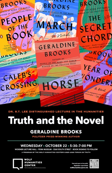 Promotional graphic, text reads "Truth and the Novel"