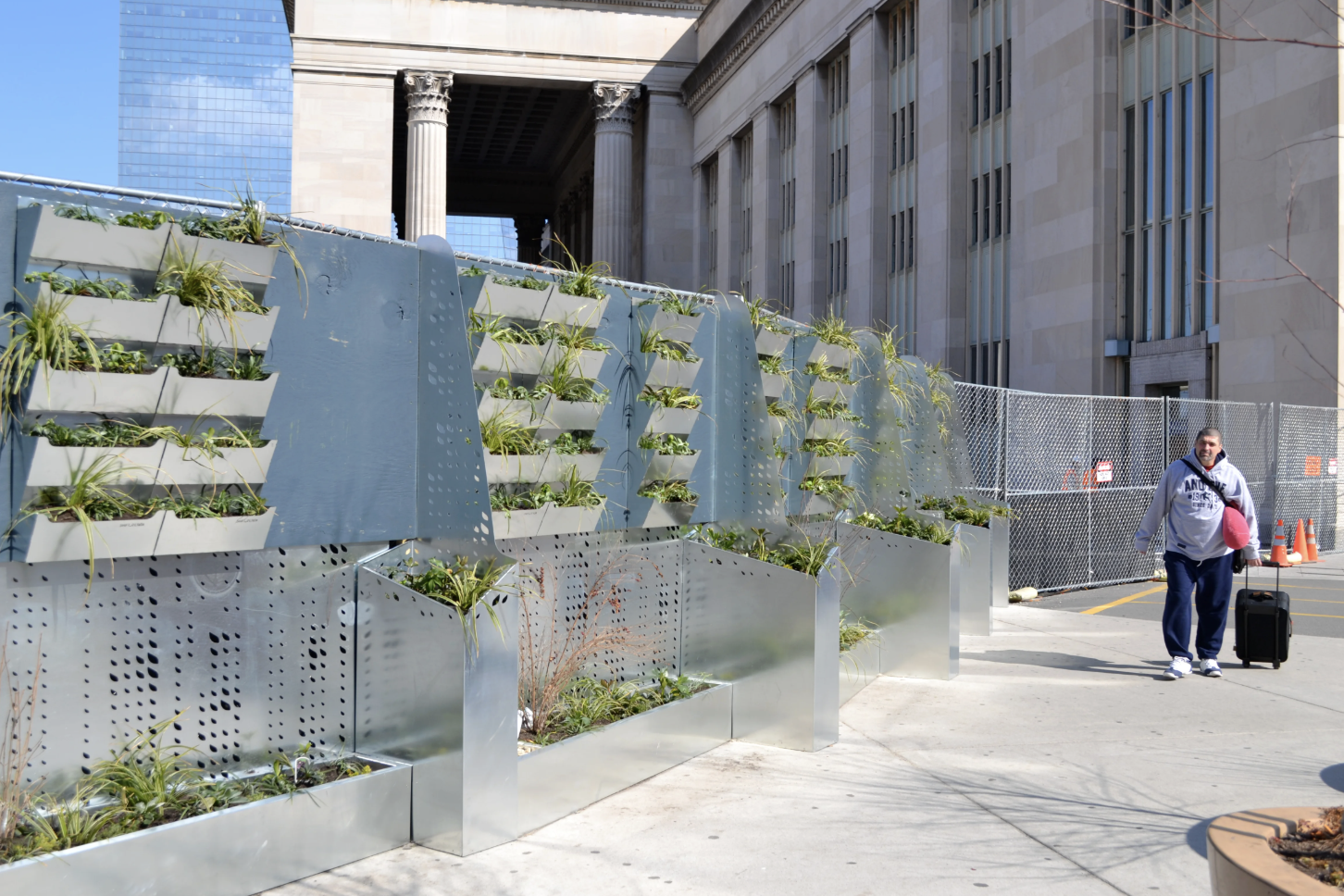 University City District installed modular plant walls to hide construction near The Porch