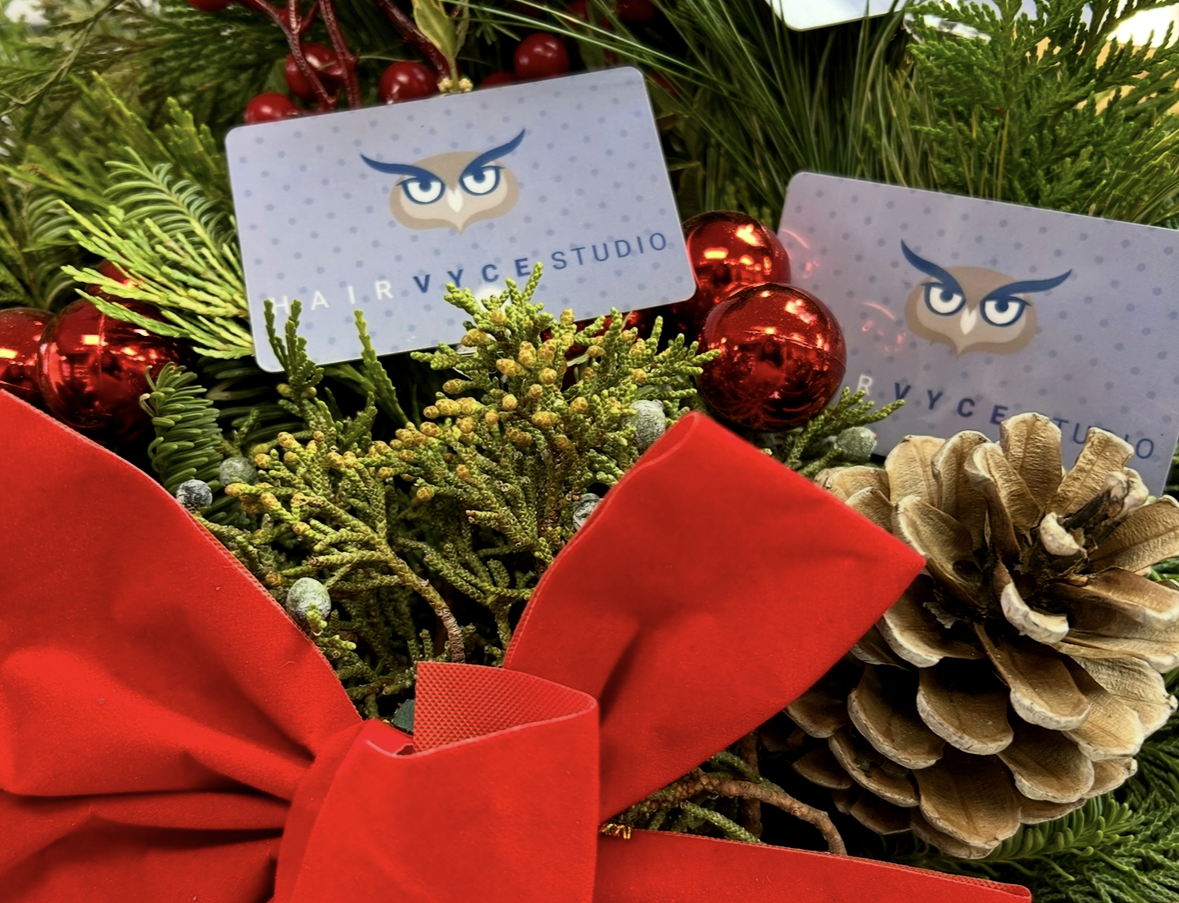 Promotional image of gift cards at Hair Vyce Studio