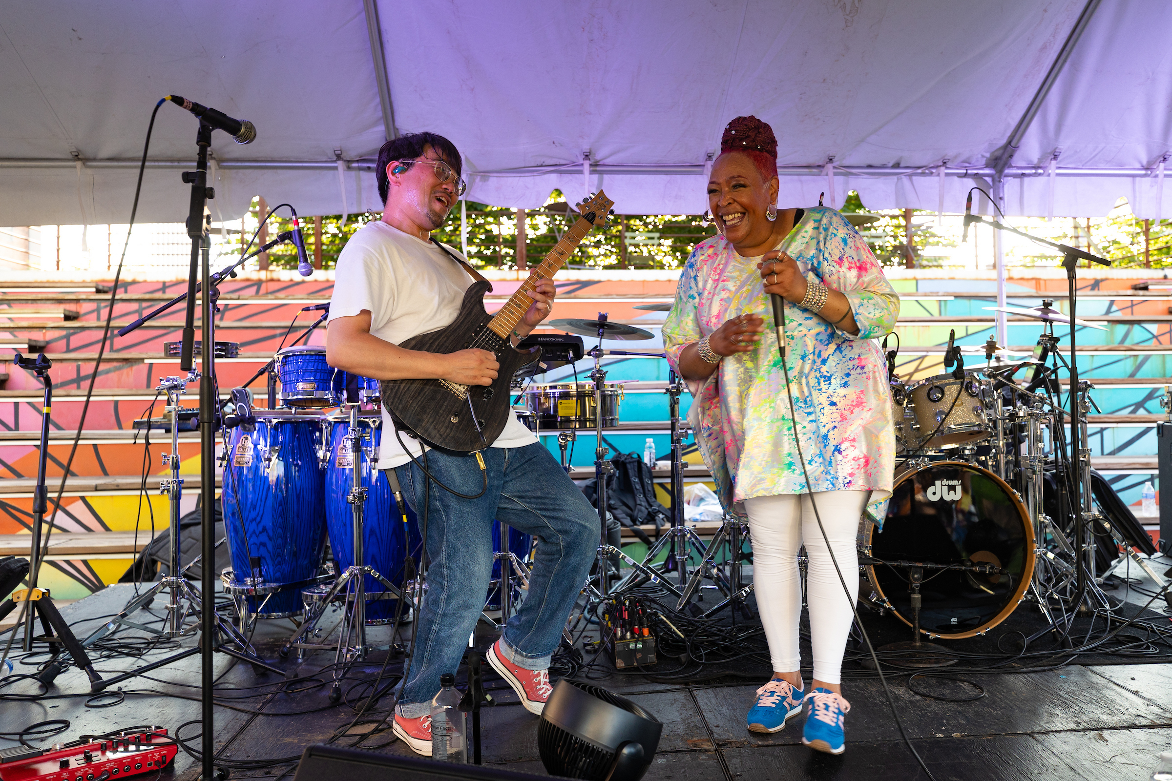 Lady Alma performs for a crowd at the University City Summer Series.