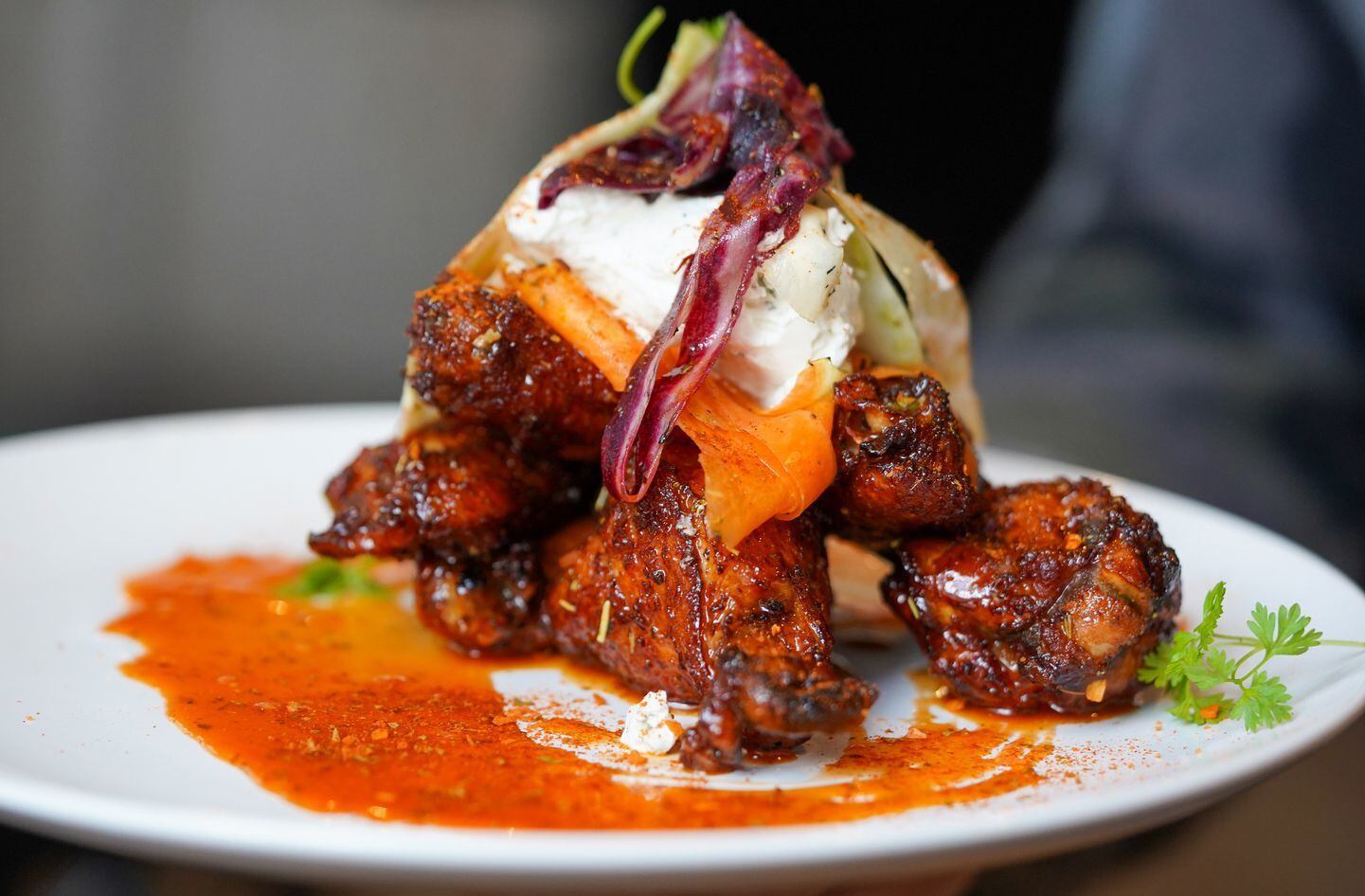 A plate of wings from Amina's West philadelphia restaurant