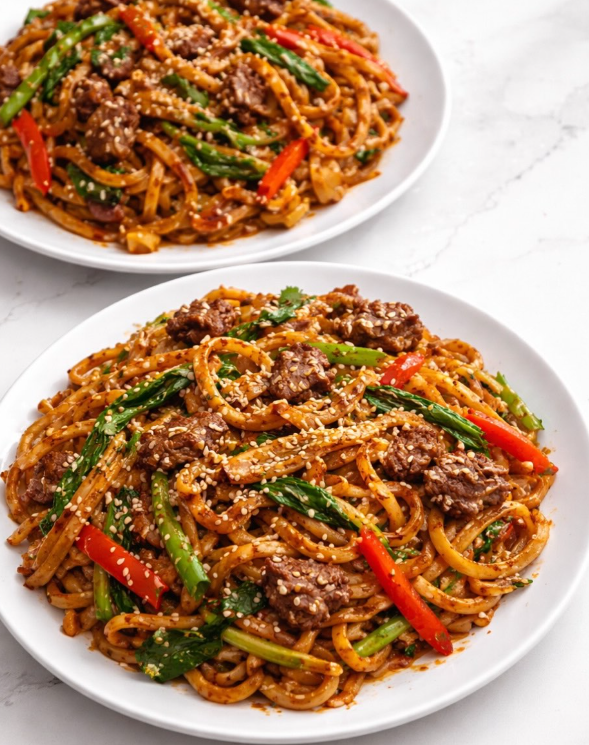 A plate of food from uhygur noodle house in university city