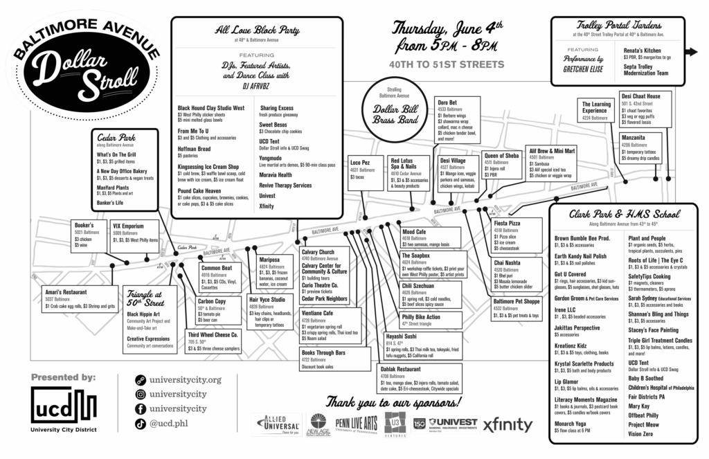 Dollar Stroll map